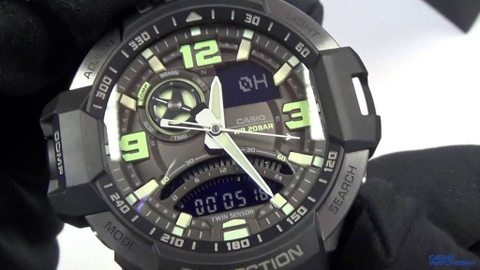 G-SHOCK GA-1000-1BDR Gravity Master (la bàn, đo nhiệt độ, kim dạ quang) | GA-1000-1B