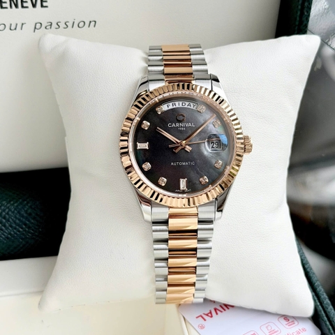 Đồng hồ nam Dây Thép Carnival 8239G-CH-DK Automatic - Kính Sapphire - Size 38mm - Chống nước 50m