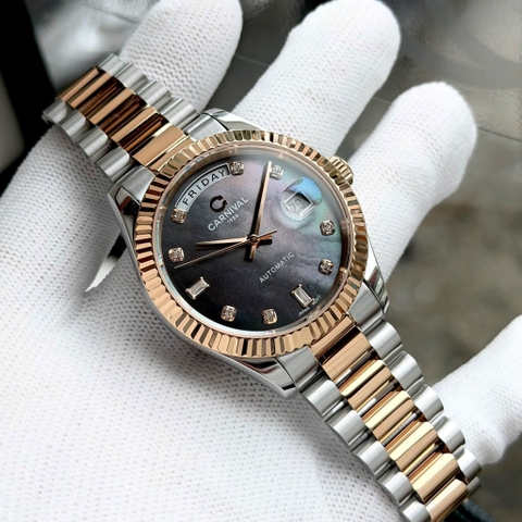 Đồng hồ nam Dây Thép Carnival 8239G-CH-DK Automatic - Kính Sapphire - Size 38mm - Chống nước 50m