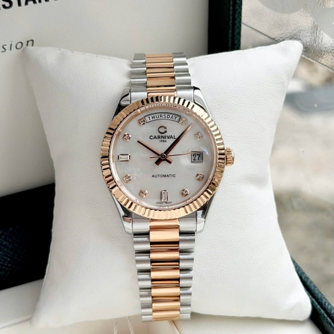 Đồng hồ nam Dây Thép Carnival 8239G-CH-TK Automatic - Kính Sapphire - Size 38mm - Chống nước 50m