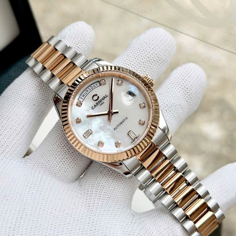 Đồng hồ nam Dây Thép Carnival 8239G-CH-TK Automatic - Kính Sapphire - Size 38mm - Chống nước 50m