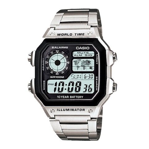 CASIO WORLDTIME AE-1200WHD-1A | PIN 10 NĂM | AE-1200WHD-1AVDF