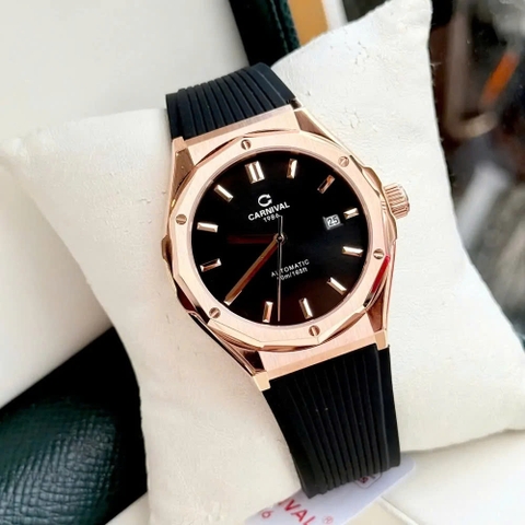 Đồng Hồ Nam Dây Cao Su Carnival 8168G-VH-DCS-D Automatic - Kính Sapphire - Size 42mm