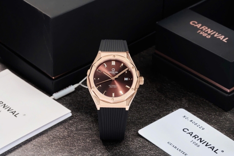Đồng Hồ Nam Dây Cao Su Carnival 8168G-VH-DCS-N Automatic - Kính Sapphire - Size 42mm