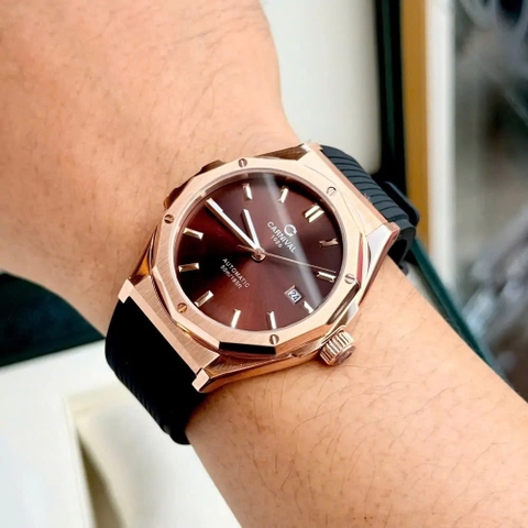 Đồng Hồ Nam Dây Cao Su Carnival 8168G-VH-DCS-N Automatic - Kính Sapphire - Size 42mm