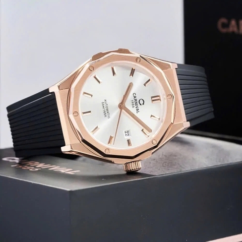 Đồng Hồ Nam Dây Cao Su Carnival 8168G-VH-DCS-T Automatic - Kính Sapphire - Size 42mm