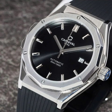 Đồng Hồ Nam Dây Cao Su Carnival 8168G-VT-DCS Automatic - Kính Sapphire - Size 42mm