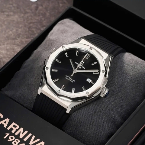 Đồng Hồ Nam Dây Cao Su Carnival 8168G-VT-DCS-D Automatic - Kính Sapphire - Size 42mm