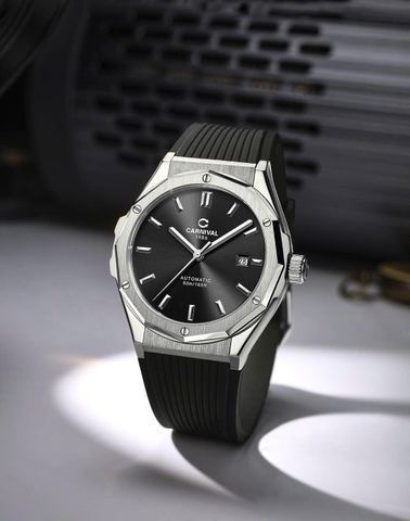 Đồng Hồ Nam Dây Cao Su Carnival 8168G-VT-DCS-D Automatic - Kính Sapphire - Size 42mm