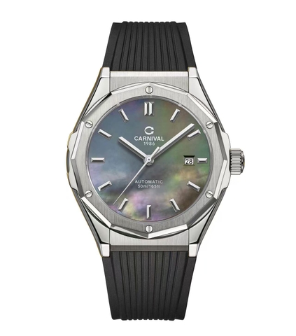 Đồng Hồ Nam Dây Cao Su Carnival 8168G-VT-DCS-DK Xà Cừ - Automatic - Kính Sapphire - Size 42mm