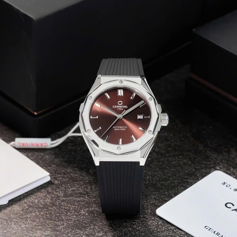 Đồng Hồ Nam Dây Cao Su Carnival 8168G-VT-DCS-N Automatic - Kính Sapphire - Size 42mm