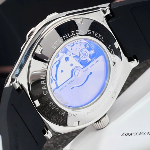 Đồng Hồ Nam Dây Cao Su Carnival 8168G-VT-DCS-DK Xà Cừ - Automatic - Kính Sapphire - Size 42mm