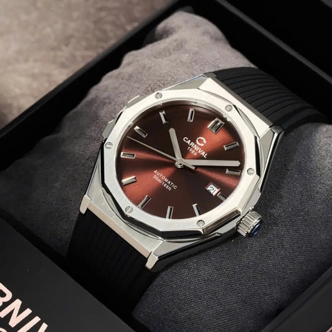 Đồng Hồ Nam Dây Cao Su Carnival 8168G-VT-DCS-N Automatic - Kính Sapphire - Size 42mm