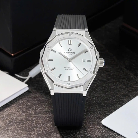 Đồng Hồ Nam Dây Cao Su Carnival 8168G-VT-DCS-T Automatic - Kính Sapphire - Size 42mm