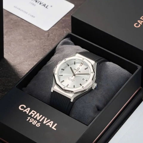 Đồng Hồ Nam Dây Cao Su Carnival 8168G-VT-DCS-T Automatic - Kính Sapphire - Size 42mm