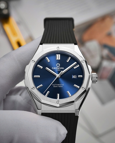 Đồng Hồ Nam Dây Cao Su Carnival 8168G-VT-DCS-X Automatic - Kính Sapphire - Size 42mm