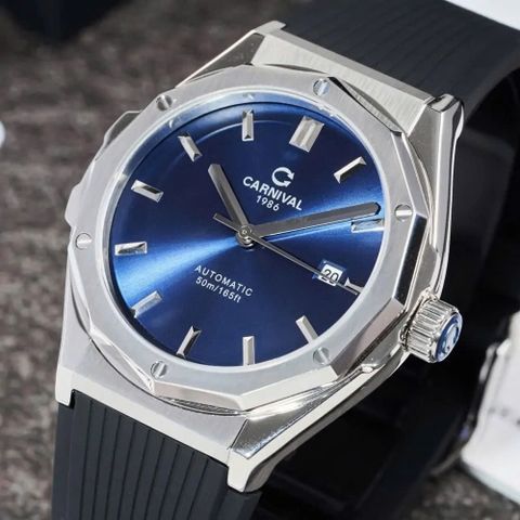 Đồng Hồ Nam Dây Cao Su Carnival 8168G-VT-DCS-X Automatic - Kính Sapphire - Size 42mm