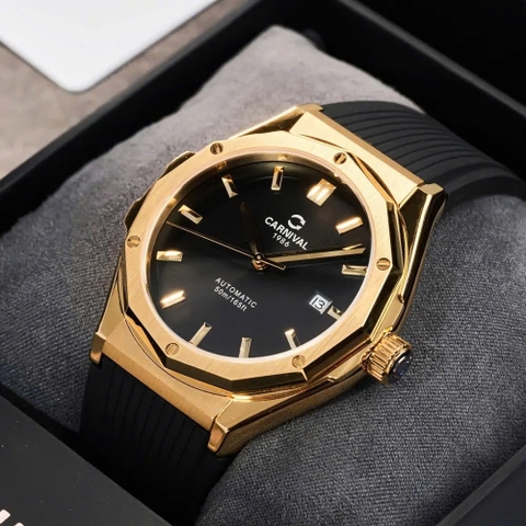 Đồng Hồ Nam Dây Cao Su Carnival 8168G-VV-DCS-D Automatic - Kính Sapphire - Size 42mm