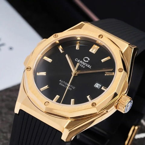 Đồng Hồ Nam Dây Cao Su Carnival 8168G-VV-DCS-D Automatic - Kính Sapphire - Size 42mm
