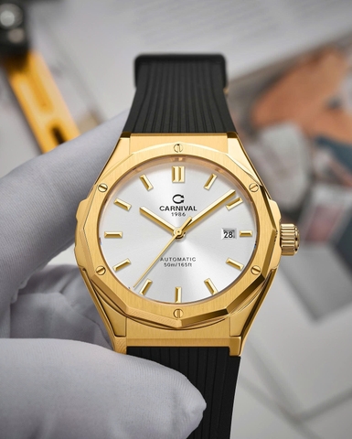 Đồng Hồ Nam Dây Cao Su Carnival 8168G-VV-DCS-T Automatic - Kính Sapphire - Size 42mm