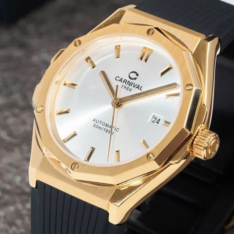 Đồng Hồ Nam Dây Cao Su Carnival 8168G-VV-DCS-T Automatic - Kính Sapphire - Size 42mm