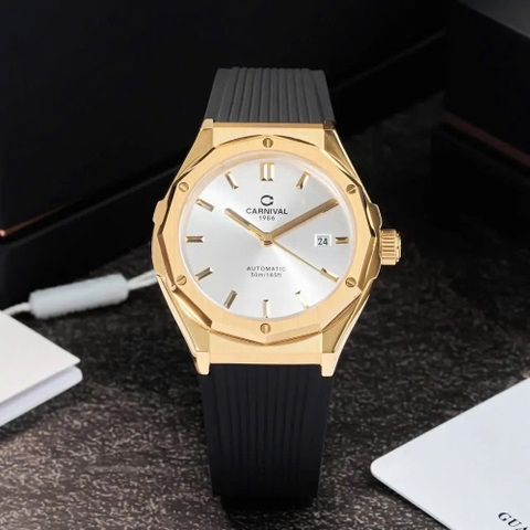 Đồng Hồ Nam Dây Cao Su Carnival 8168G-VV-DCS-T Automatic - Kính Sapphire - Size 42mm