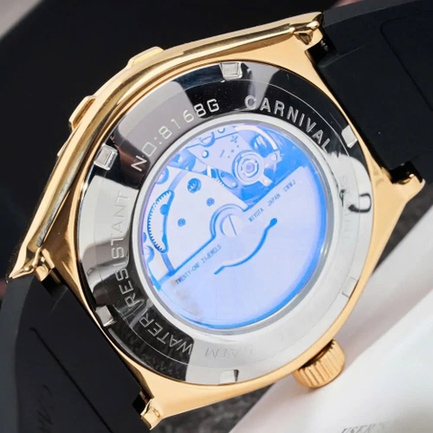 Đồng Hồ Nam Dây Cao Su Carnival 8168G-VV-DCS-XL Automatic - Kính Sapphire - Size 42mm
