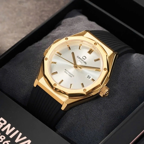Đồng Hồ Nam Dây Cao Su Carnival 8168G-VV-DCS-T Automatic - Kính Sapphire - Size 42mm