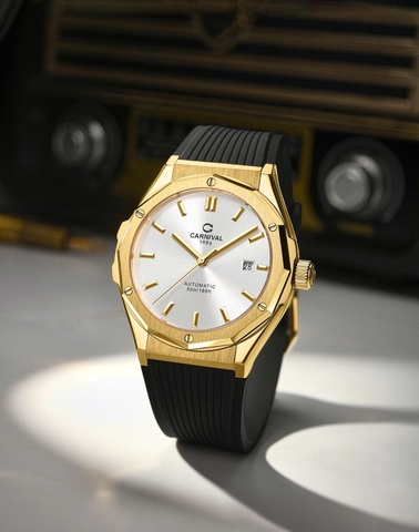 Đồng Hồ Nam Dây Cao Su Carnival 8168G-VV-DCS-T Automatic - Kính Sapphire - Size 42mm