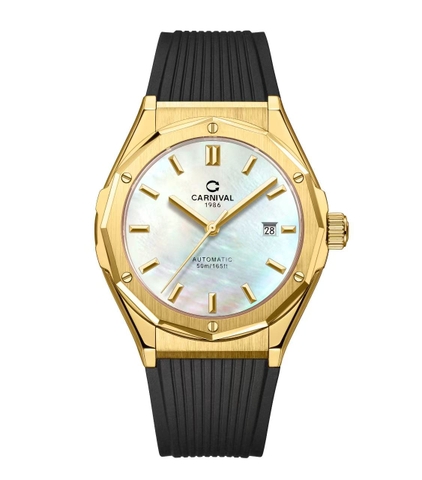 Đồng Hồ Nam Dây Cao Su Carnival 8168G-VV-DCS-TK Xà Cừ - Automatic - Kính Sapphire - Size 42mm