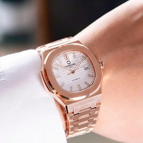 Đồng Hồ Nam Dây Thép Carnival Nautilus 8108G1-VH-D Automatic - Kính Sapphire - Size 41mm