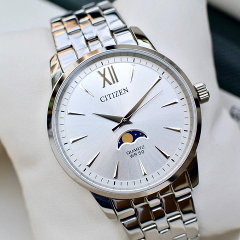 Đồng Hồ Nam Dây Thép Citizen Quartz AK5000-54A Moonphase - Size 42mm