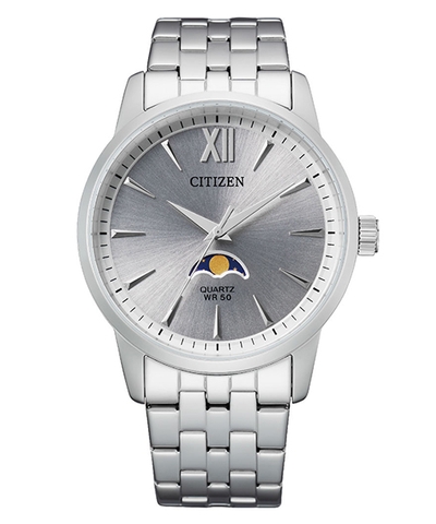 Đồng Hồ Nam Dây Thép Citizen Quartz AK5000-54A Moonphase - Size 42mm