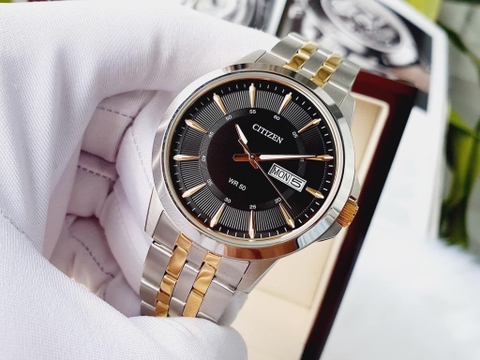 Đồng Hồ Nam Dây Thép Citizen Quartz BF2018-52E Demi Gold - Size 41mm