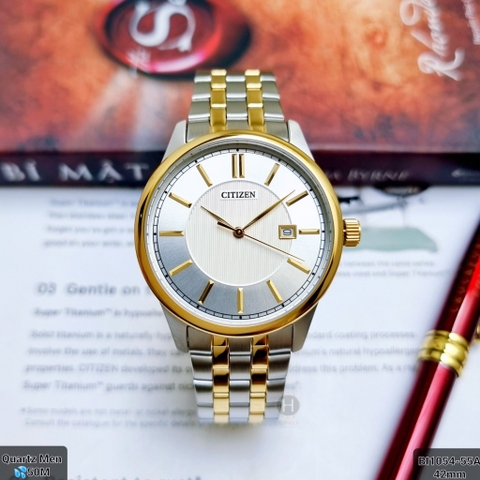 Đồng Hồ Nam Dây Thép Citizen Quartz BI1054-55A - Size 40mm