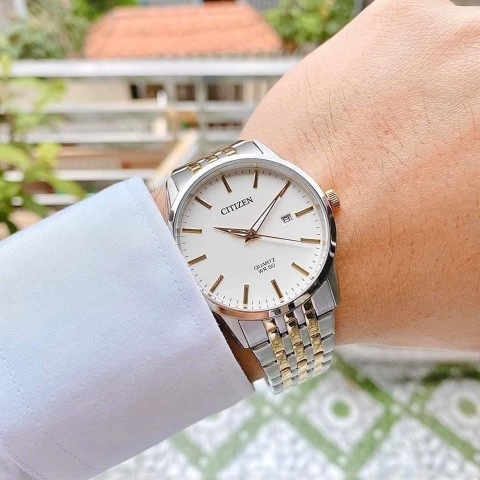 Đồng Hồ Nam Dây Thép Citizen Quartz BI5006-81P Demi Gold - Size 39mm