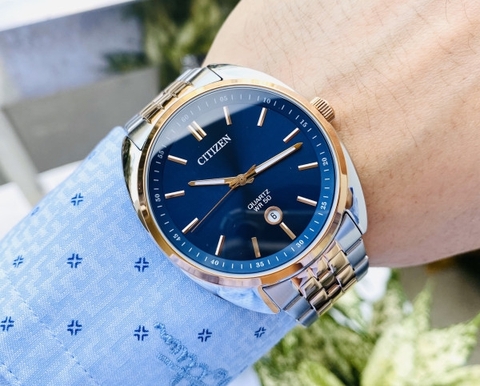 Đồng Hồ Nam Dây Thép Citizen Quartz BI5096-53L Demi Rose Gold - Size 42mm