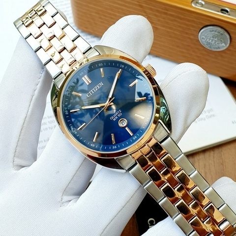 Đồng Hồ Nam Dây Thép Citizen Quartz BI5096-53L Demi Rose Gold - Size 42mm