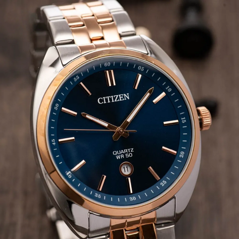 Đồng Hồ Nam Dây Thép Citizen Quartz BI5096-53L Demi Rose Gold - Size 42mm