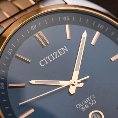 Đồng Hồ Nam Dây Thép Citizen Quartz BI5096-53L Demi Rose Gold - Size 42mm