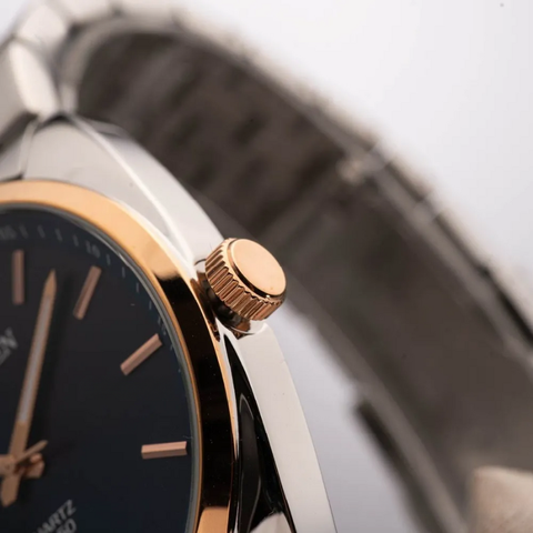 Đồng Hồ Nam Dây Thép Citizen Quartz BI5096-53L Demi Rose Gold - Size 42mm