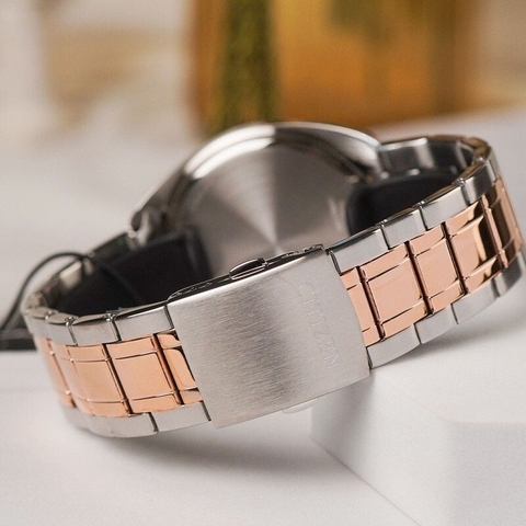 Đồng Hồ Nam Dây Thép Citizen Quartz BI5104-57Z Demi Rose Gold - Size 41m