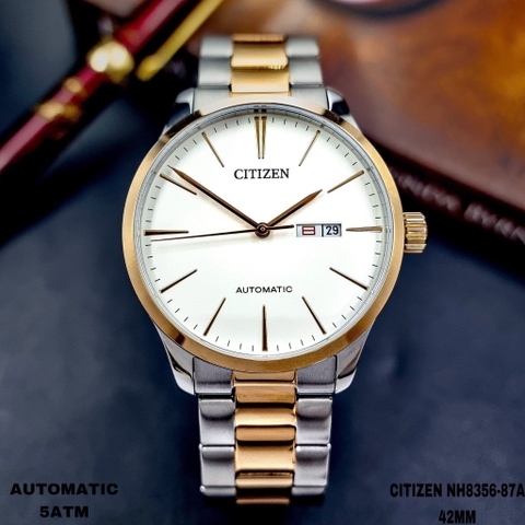 Đồng Hồ Nam Dây Thép Citizen Automatic NH8356-87A - Demi Gold - Size 40mm