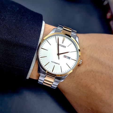 Đồng Hồ Nam Dây Thép Citizen Automatic NH8356-87A - Demi Gold - Size 40mm