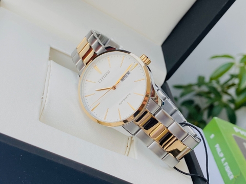 Đồng Hồ Nam Dây Thép Citizen Automatic NH8356-87A - Demi Gold - Size 40mm