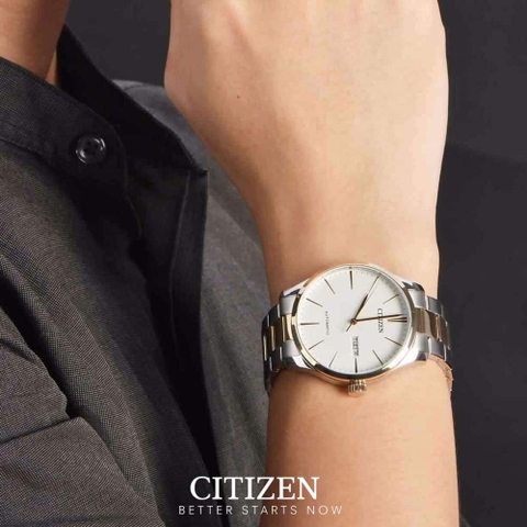 Đồng Hồ Nam Dây Thép Citizen Automatic NH8356-87A - Demi Gold - Size 40mm