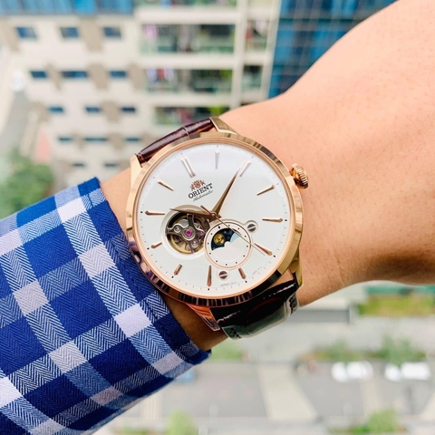 Đồng Hồ Nam Dây Da Orient Sun And Moon Bambino RA-AS0102S10B ( RA-AS0102S30B ) ( RA-AS0102S00C ) - Size 41.5mm