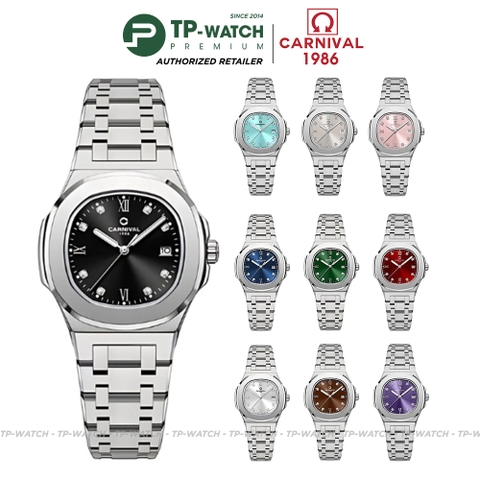 Đồng Hồ Nữ Dây Thép Carnival 8160L-VT Máy Quartz - Kính Sapphire - Size 34mm