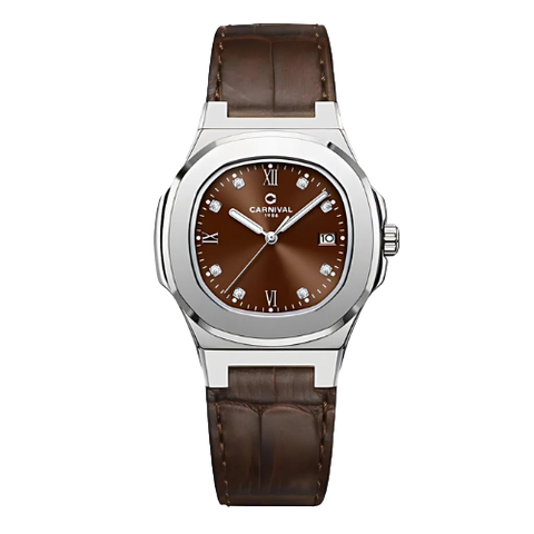 Đồng Hồ Nữ Dây Da Carnival 8160L-VT-DD Máy Quartz - Kính Sapphire - Size 34mm