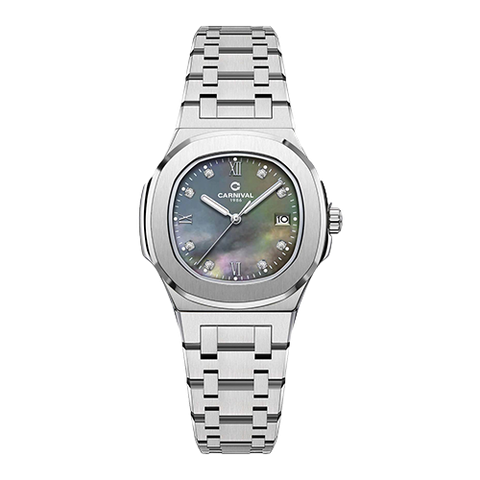 Đồng Hồ Nữ Dây Thép Carnival 8160L-VT Xà Cừ - Máy Quartz - Kính Sapphire - Size 34mm